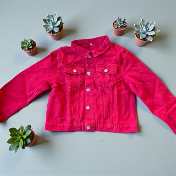 Red Blue Jean Jacket for Youth - Picture 3 of 5